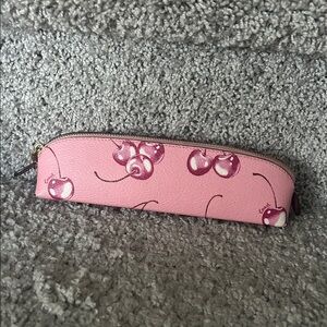 COACH Pink Cherry Print Pencil Case